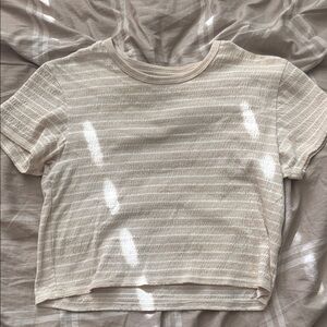 American Eagle Outfitters Beige Striped Tee